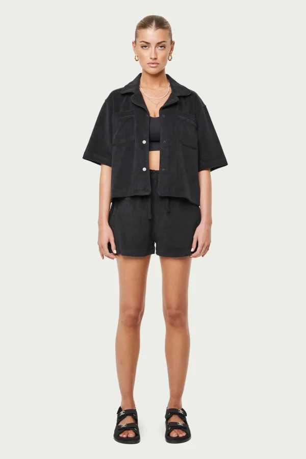 The Couture Club Tops-Heavyweight Towelled Resort Shirt