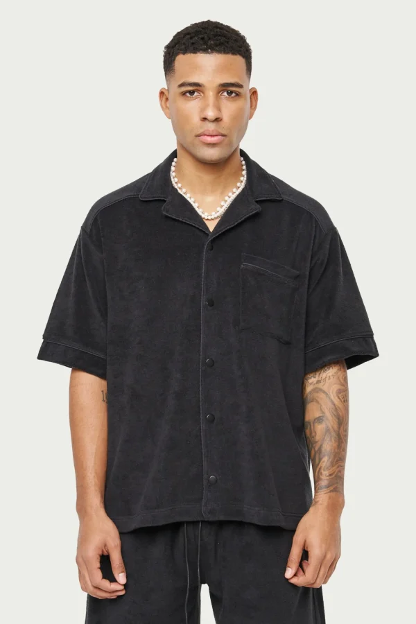 The Couture Club Twinsets-Heavyweight Towelled Revere Shirt