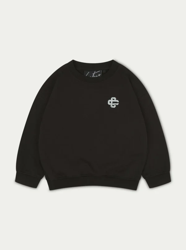 The Couture Club Hoodies & Sweatshirts-Kids Cracked Emblem Crew Sweatshirt