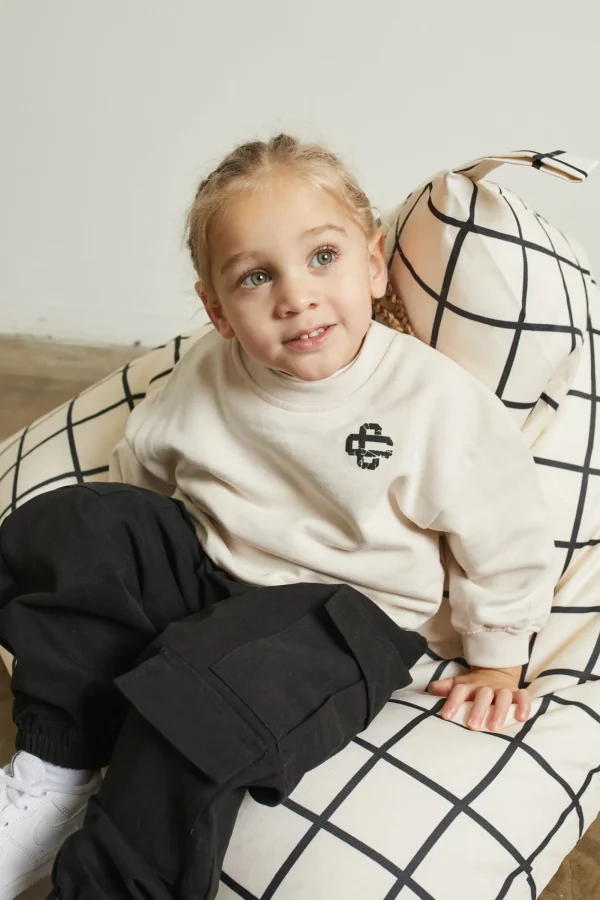 The Couture Club Hoodies & Sweatshirts-Kids Cracked Emblem Crew Sweatshirt
