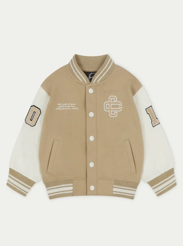 The Couture Club Jackets-Kids Emblem Varsity Bomber Jacket