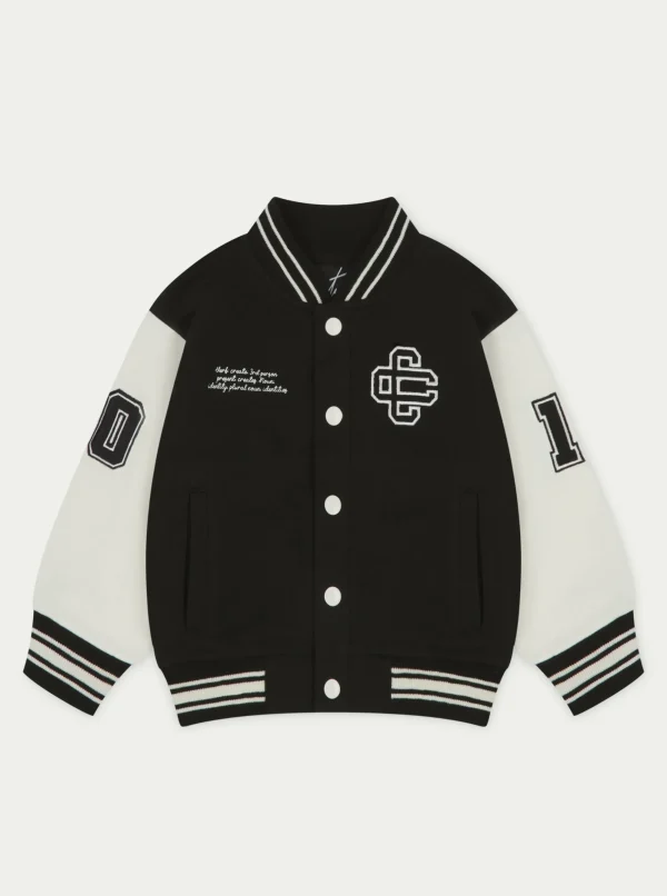 The Couture Club Jackets-Kids Emblem Varsity Bomber Jacket