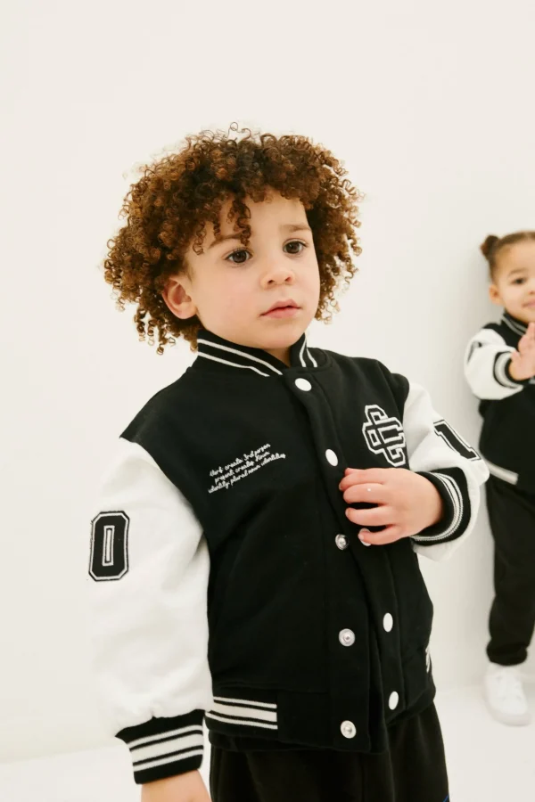 The Couture Club Jackets-Kids Emblem Varsity Bomber Jacket