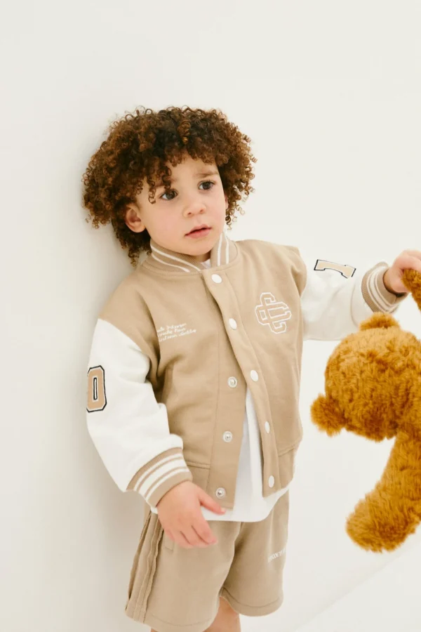 The Couture Club Jackets-Kids Emblem Varsity Bomber Jacket