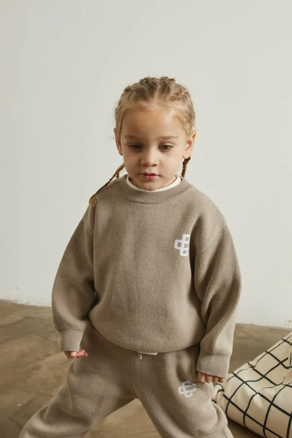 The Couture Club Tracksuits & Sets-Kids Knitted Emblem Crew