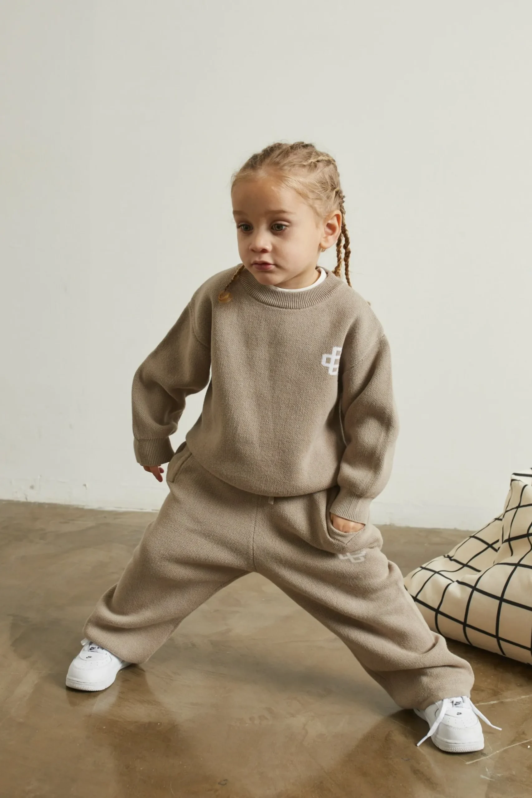 kids_knitted_emblem_crew_2-1.webp The Couture Club Tracksuits & Sets-Kids Knitted Emblem Crew