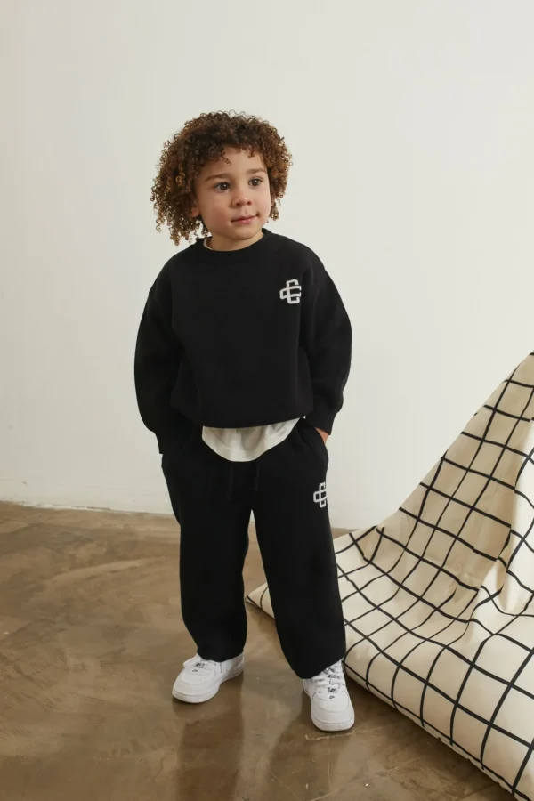 The Couture Club Tracksuits & Sets-Kids Knitted Emblem Jogger