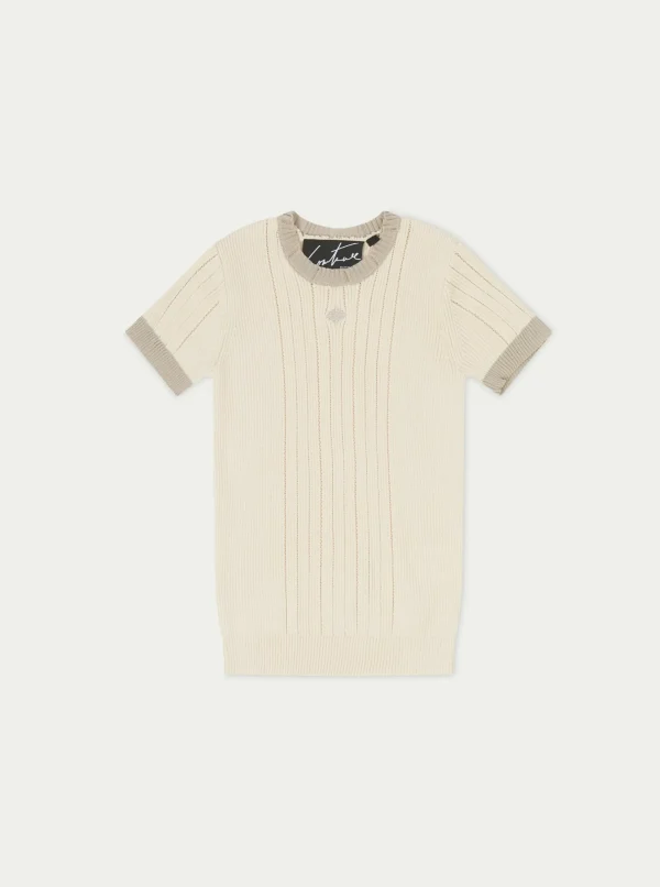 The Couture Club T-Shirts-Knitted Emblem Baby Tee