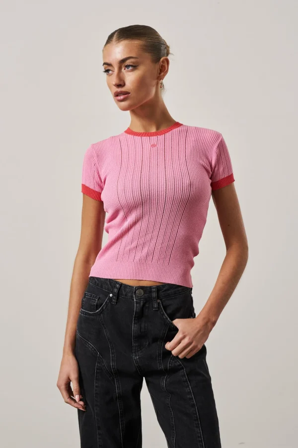 The Couture Club T-Shirts-Knitted Emblem Baby Tee