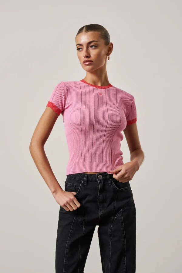 The Couture Club T-Shirts-Knitted Emblem Baby Tee