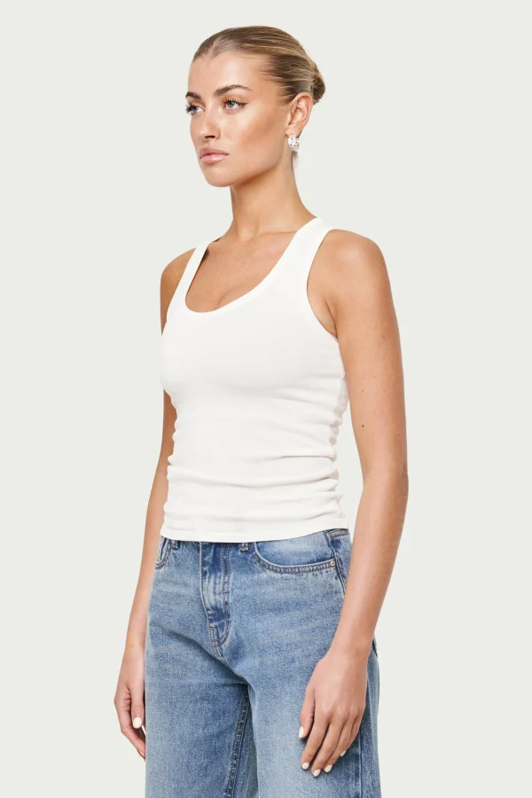 The Couture Club Tops-Knitted Logo Racer Vest
