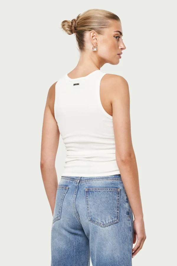 The Couture Club Tops-Knitted Logo Racer Vest