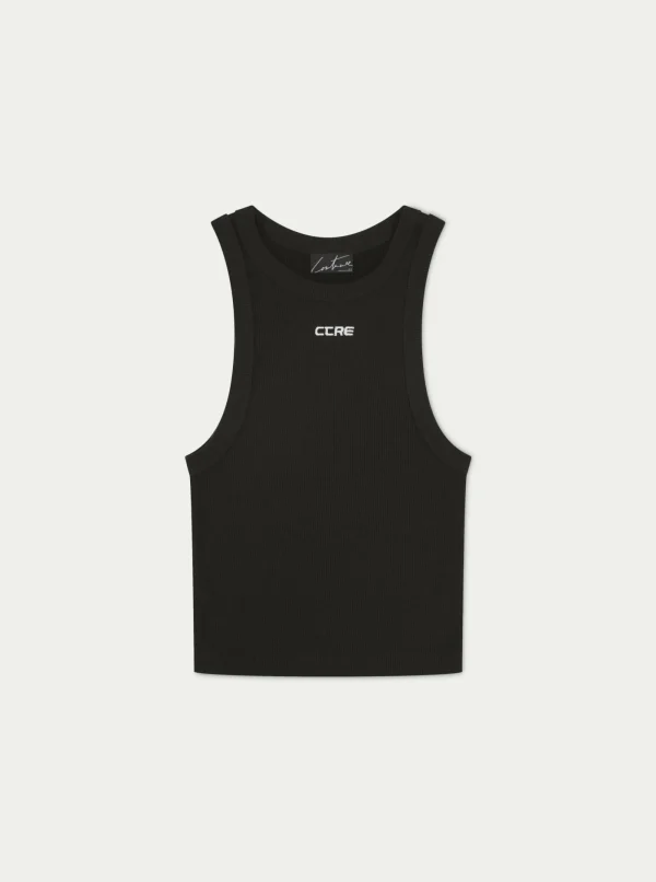 The Couture Club Tops-Logo Ribbed Racer Vest