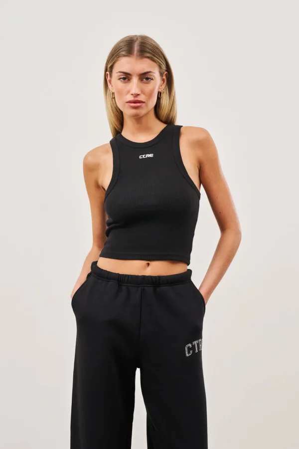 The Couture Club Tops-Logo Ribbed Racer Vest