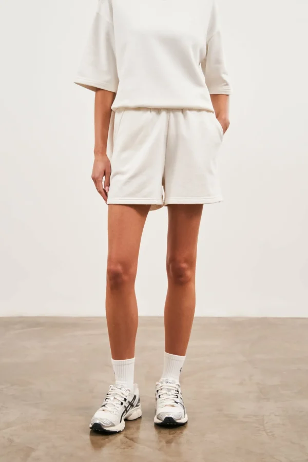 The Couture Club Shorts-Minimal Emblem Boyfriend Shorts