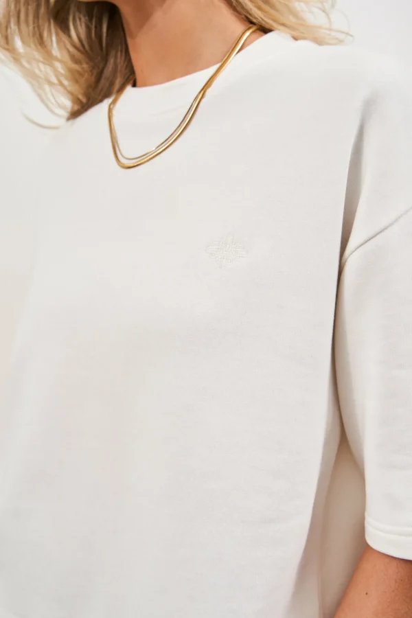 The Couture Club T-Shirts-Minimal Emblem Oversized T-Shirt