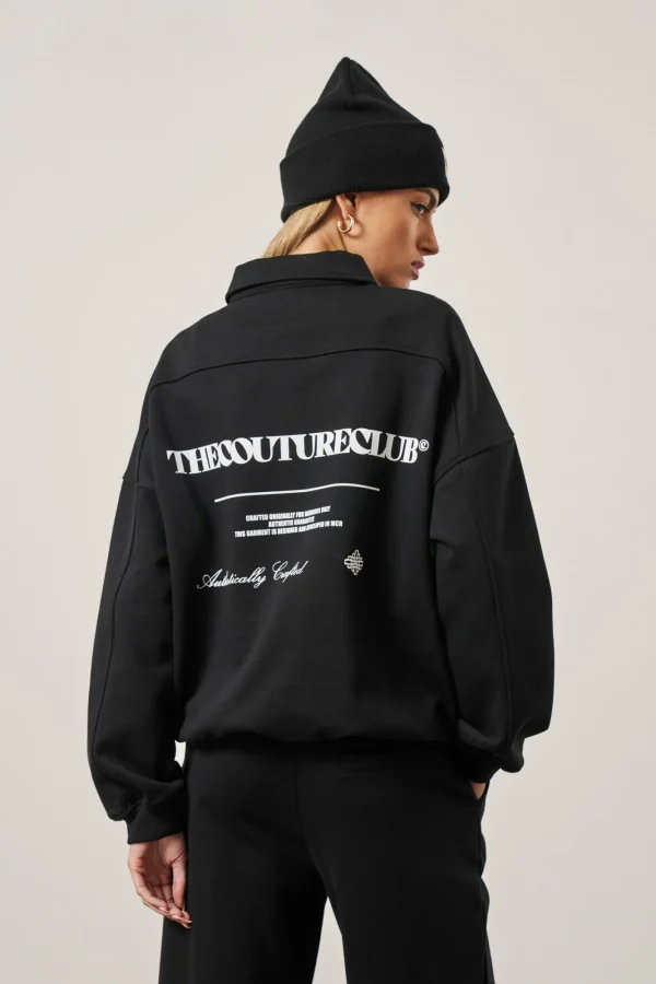The Couture Club Tracksuits-Multi Graphic Relaxed Polo Top