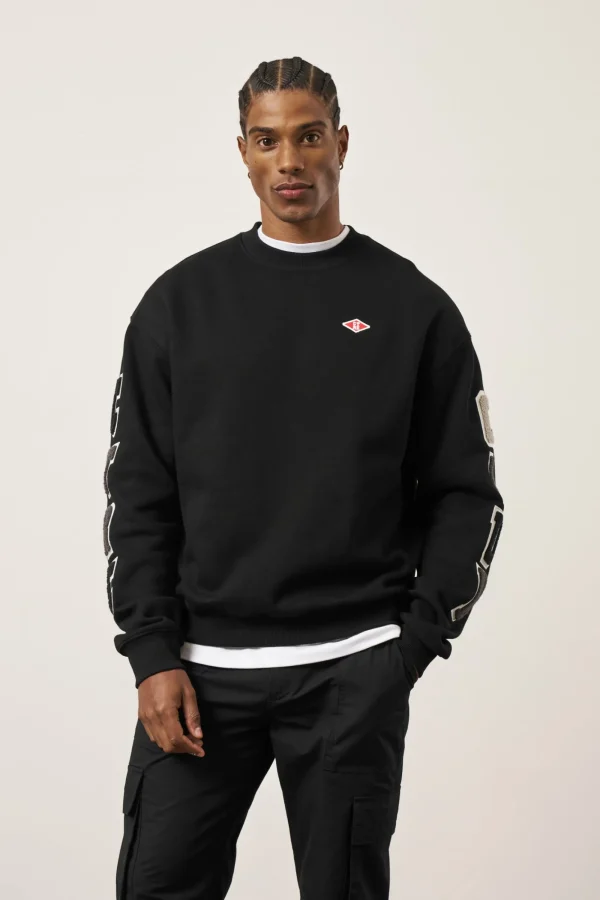 The Couture Club Sweatshirts-Multibadge Chenille Sweatshirt