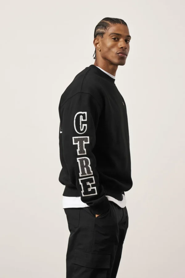 The Couture Club Sweatshirts-Multibadge Chenille Sweatshirt