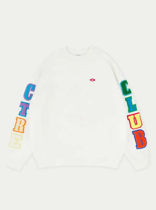 The Couture Club Sweatshirts-Multibadged Chenille Relaxed Sweatshirt