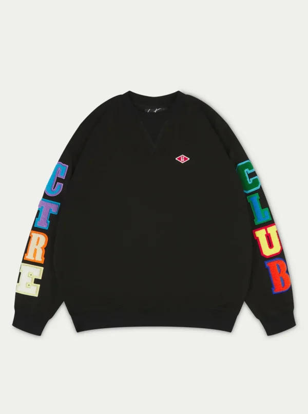 The Couture Club Sweatshirts-Multibadged Chenille Relaxed Sweatshirt