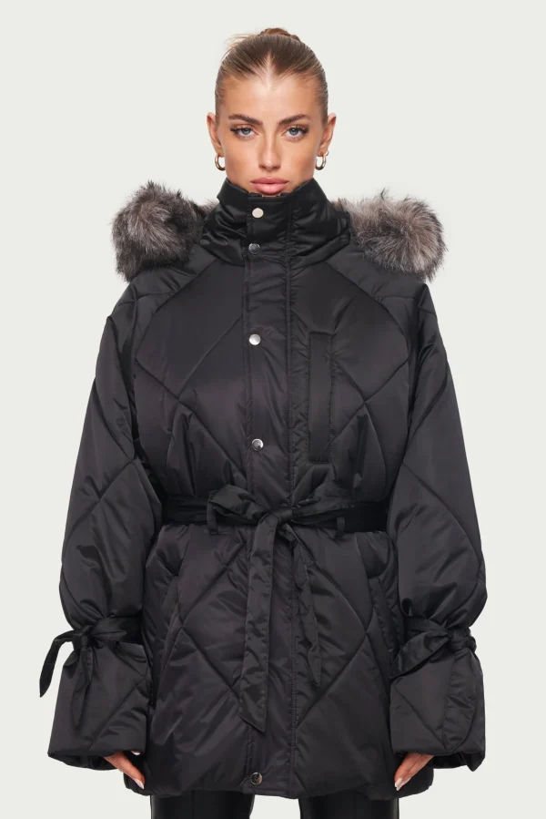 The Couture Club Coats & Jackets-Oversize Fur Hooded Parka Jacket