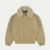 The Couture Club Coats & Jackets-Oversized Borg Detail Bomber Jacket