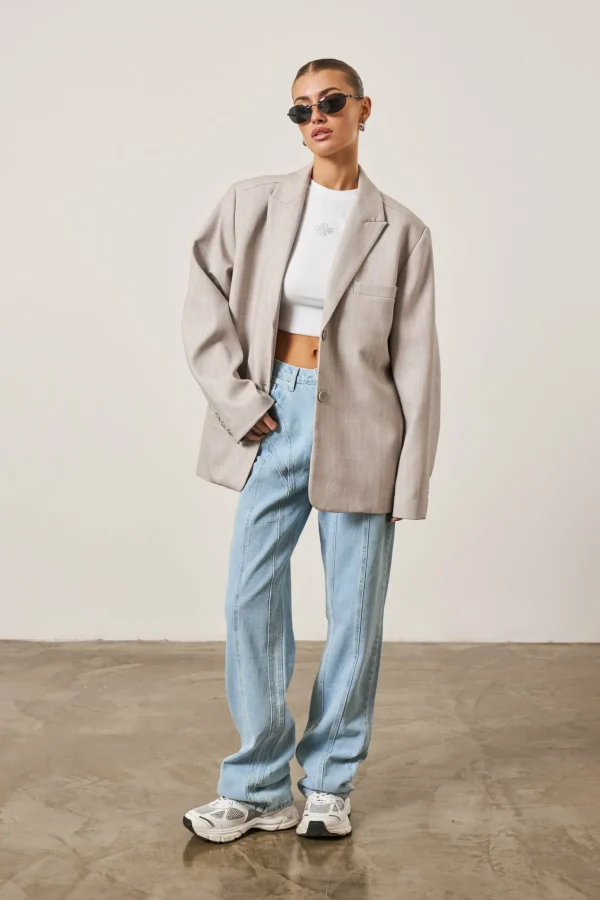 The Couture Club Coats & Jackets-Oversized Pinstripe Blazer