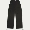 The Couture Club Bottoms-Oversized Tie Hem Cargo Pants