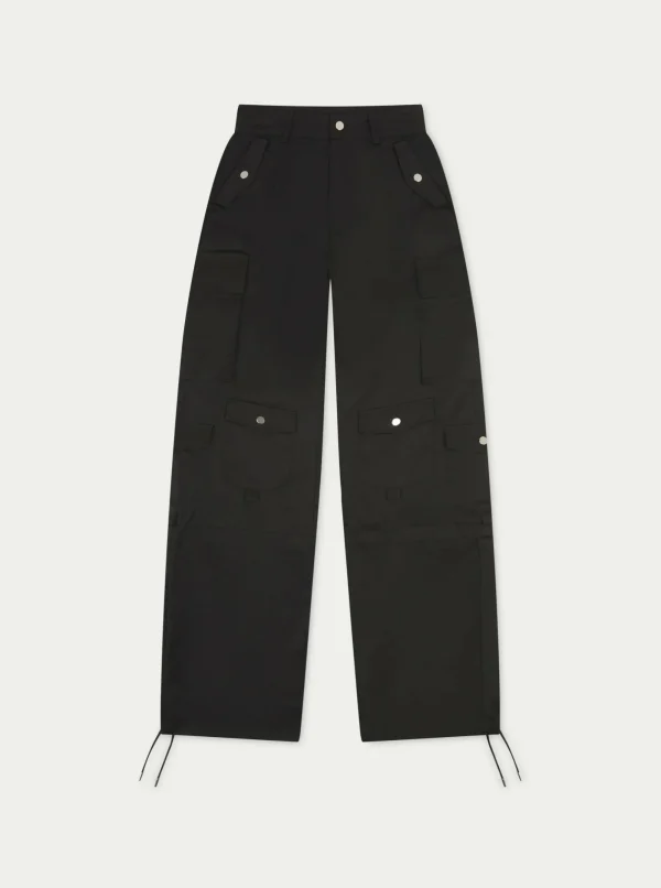 The Couture Club Bottoms-Oversized Tie Hem Cargo Pants
