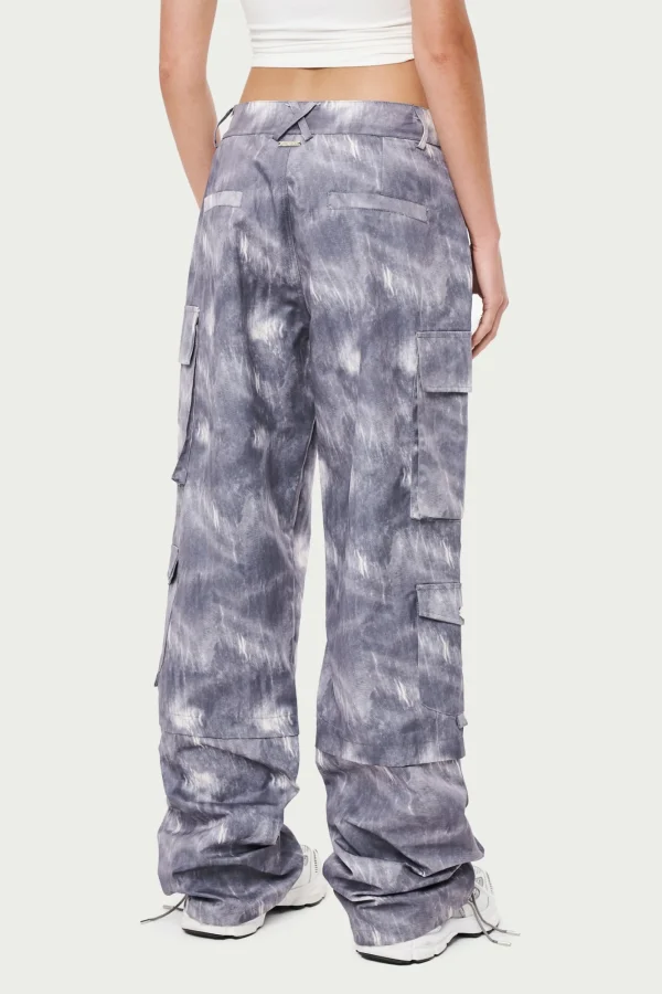 The Couture Club Bottoms-Oversized Tie Hem Cargo Pants