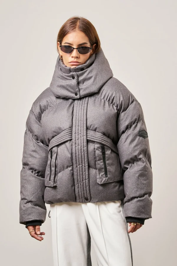 The Couture Club Coats & Jackets-Oversized Tie Hem Puffer Jacket
