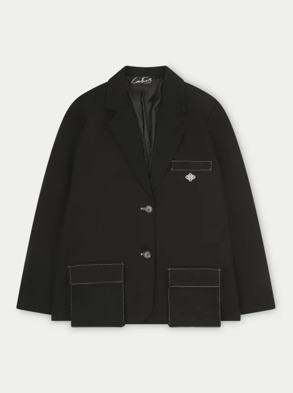 The Couture Club Coats & Jackets-Oversized Twill Blazer