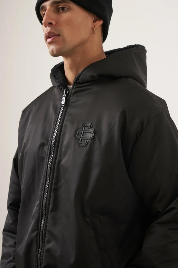 The Couture Club Coats & Jackets-Padded Reversible Faux Fur Zip Through Jacket