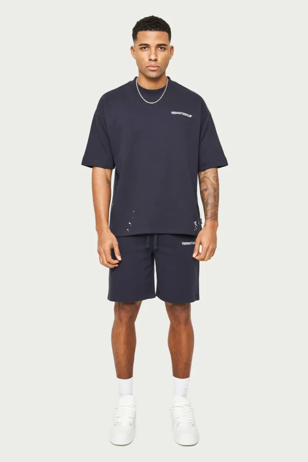 The Couture Club Twinsets-Paint Detail Heavyweight Shorts