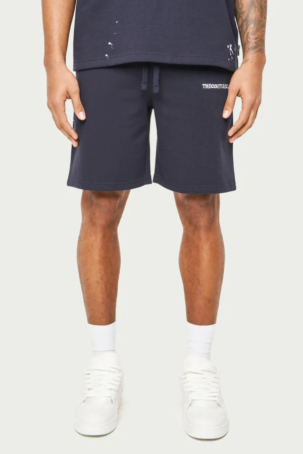 The Couture Club Twinsets-Paint Detail Heavyweight Shorts