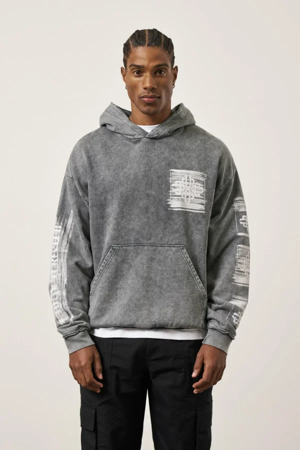 The Couture Club Hoodies-Paint Effect Emblem Hoodie