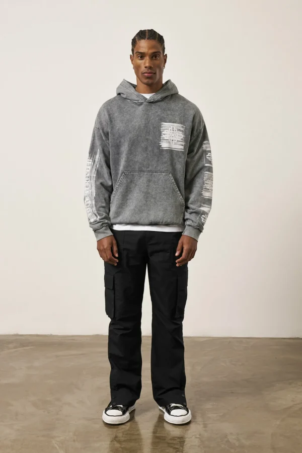The Couture Club Hoodies-Paint Effect Emblem Hoodie