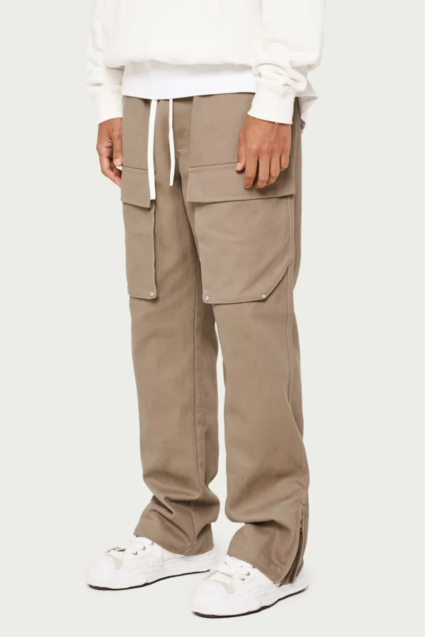 The Couture Club Cargo Pants-Peached Twill Straight Cargos
