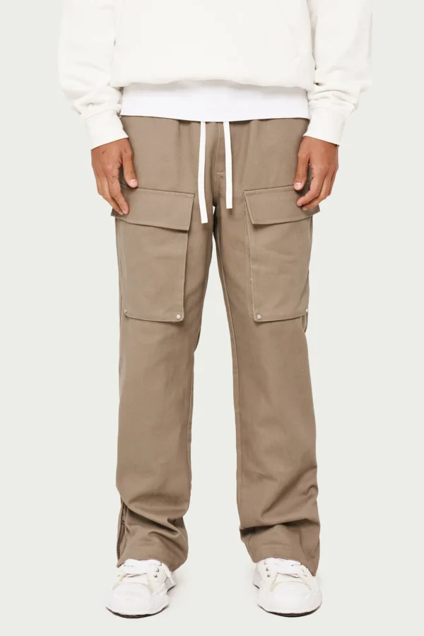 The Couture Club Cargo Pants-Peached Twill Straight Cargos