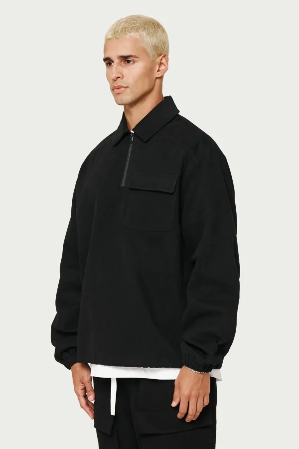 The Couture Club Coats & Jackets-Quarter Zip Pull Over Shacket