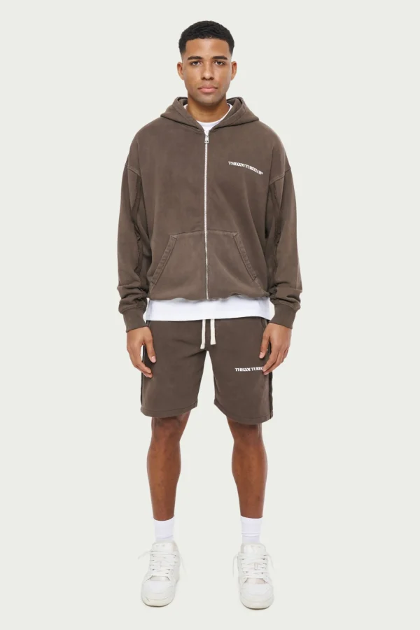 The Couture Club Twinsets-Raw Seam Distressed Shorts