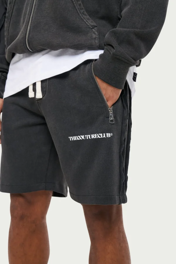 The Couture Club Twinsets-Raw Seam Distressed Shorts
