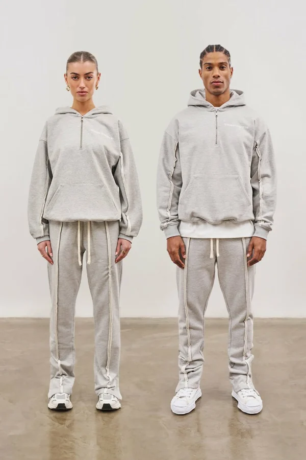 The Couture Club Tracksuits-Raw Seam Quarter Zip Hoodie