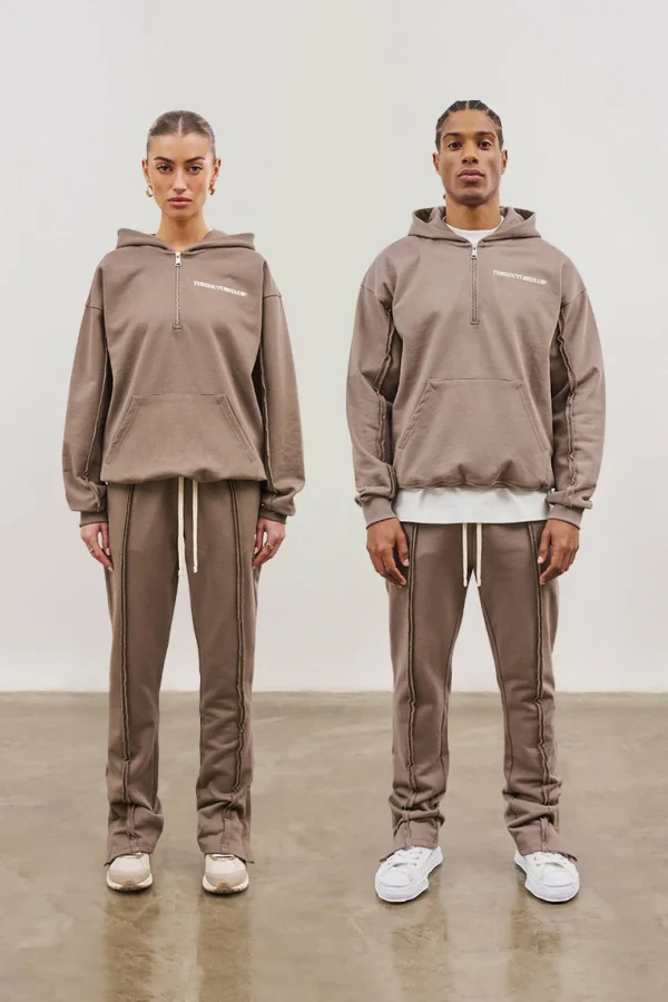 The Couture Club Tracksuits-Raw Seam Quarter Zip Hoodie