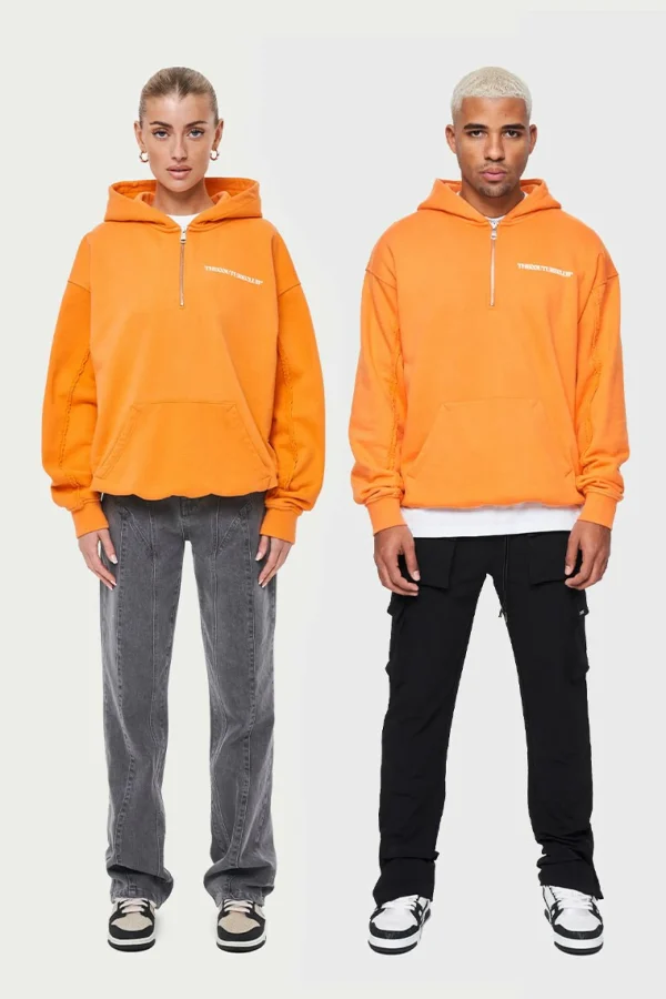 The Couture Club Hoodies-Raw Seam Quarter Zip Hoodie