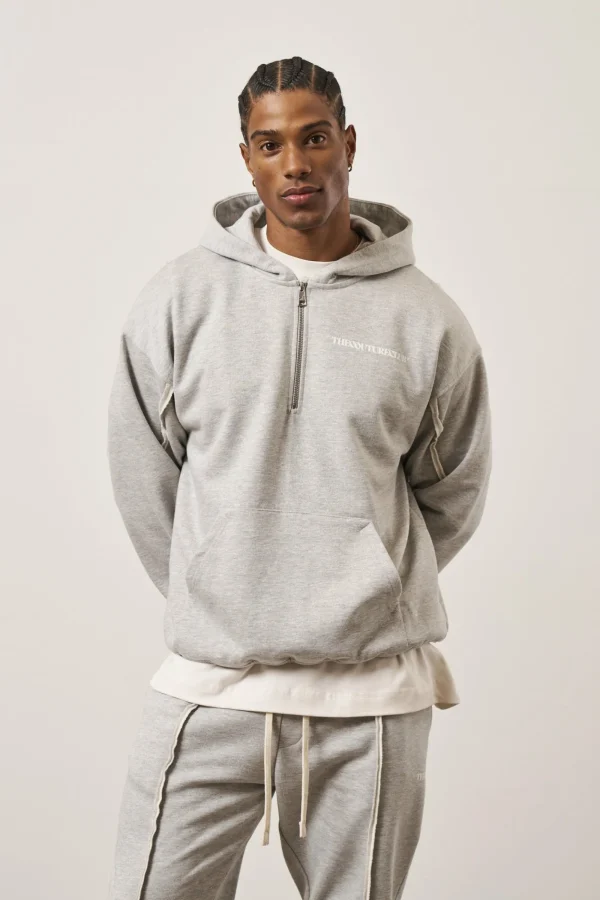 The Couture Club Tracksuits-Raw Seam Quarter Zip Hoodie