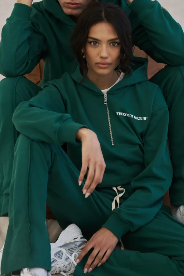 The Couture Club Tracksuits-Raw Seam Quarter Zip Hoodie