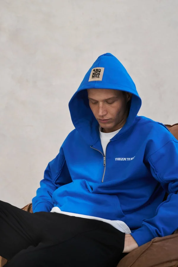The Couture Club Hoodies-Raw Seam Quarter Zip Hoodie