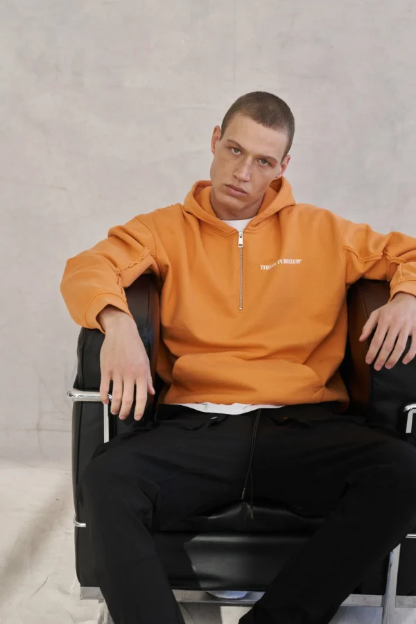 The Couture Club Hoodies-Raw Seam Quarter Zip Hoodie